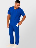 M&M SCRUBS Men's Scrub Set - Stretch V-Neck Multi-Pocket Mens Medical Uniform Scrubs Top & Cargo Pants (STYLE 3400) - Image 3