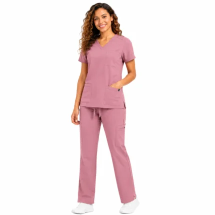 M&M SCRUBS 11 Pocket Cool Stretch Cargo Scrub Set, V-Neck Top & Drawstring Straight Leg Pants ( STYLE 4888 )