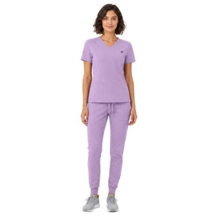 M&M SCRUBS Jogger Scrub Set, Stretch Fabric with V-Neck Top & Cargo Jogger Pants, 10 Pockets ( STYLE 4889 )
