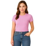 M&M SCRUBS Women's Short Sleeve Y2K Baby Tee Crop Tops Super Stretch Casual, Workout Shorts T-Shirts (STYLE 7267) - Image 7