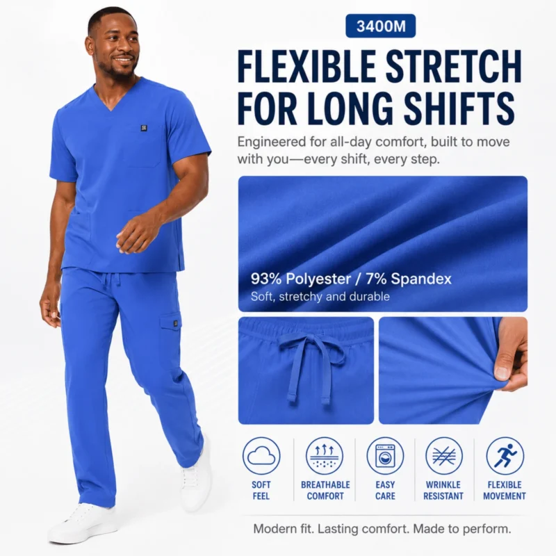 M&M Scrubs Style 3400 true royal blue product details