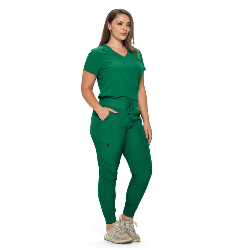 Monarch Uniforms women's Women's Slim-Fit Jogger Scrub Set style 3103 in Hunter Green